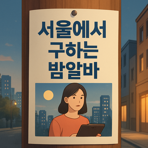 서울에서 구하는 밤알바 채용 공고 이미지