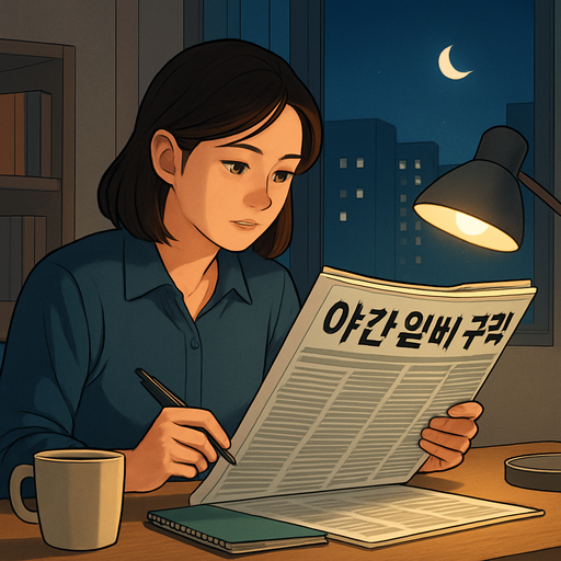 야간 알바 구직 이미지